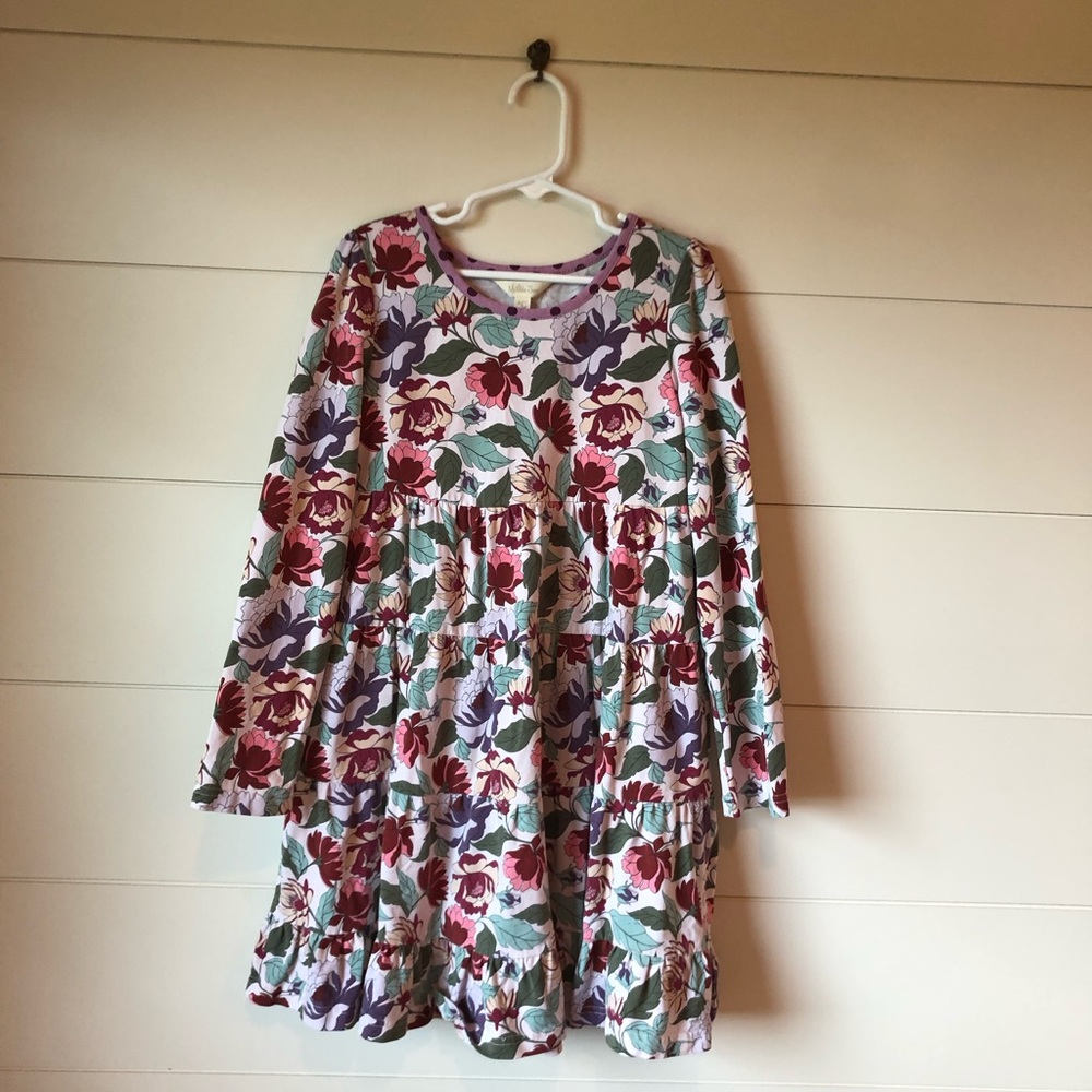Matilda Jane Fall Floral Long-sleeved Tiered Dress Girls 8
